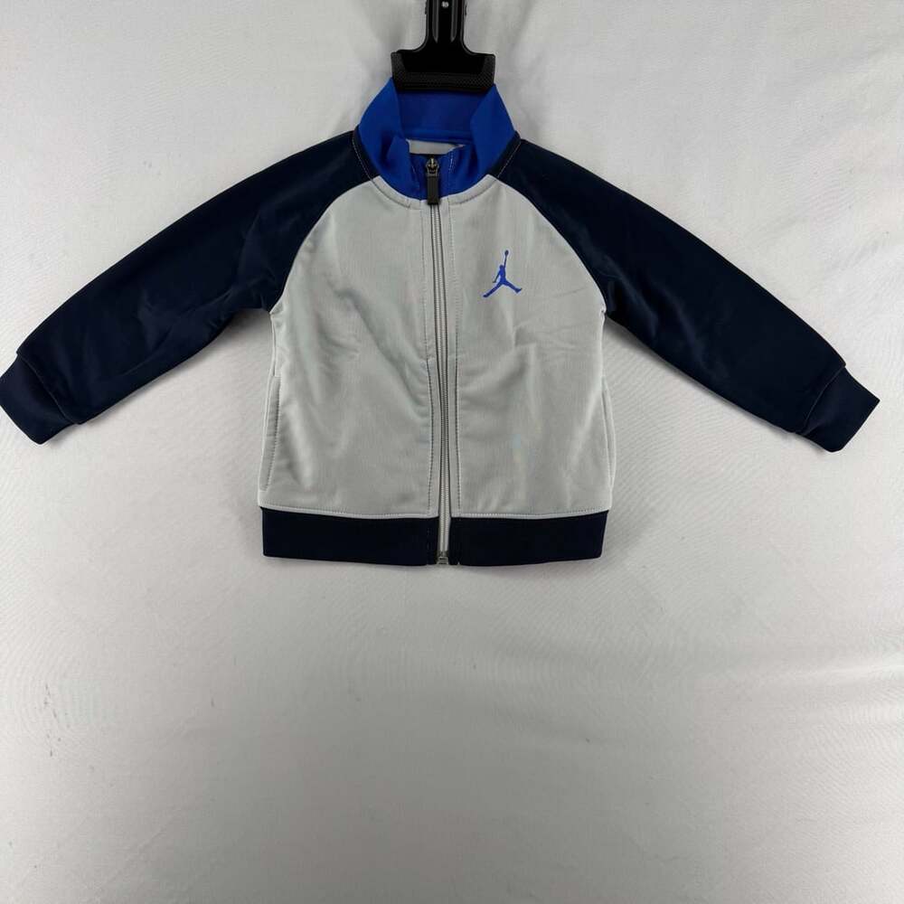 0032 Jordan Baby Boy Jumpman Full Zip Track Jacket Gray Navy Blue